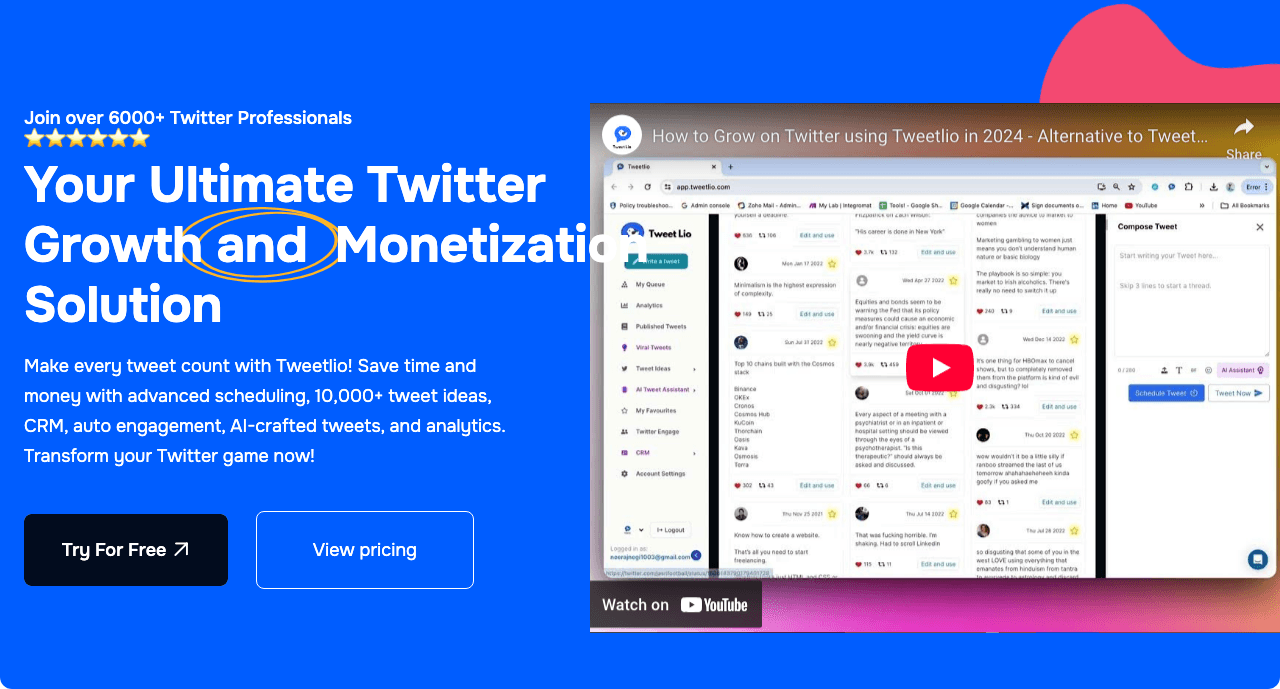 Tweetlio Marketing Automation showing Marketing Automation - Transforming tweets into insights