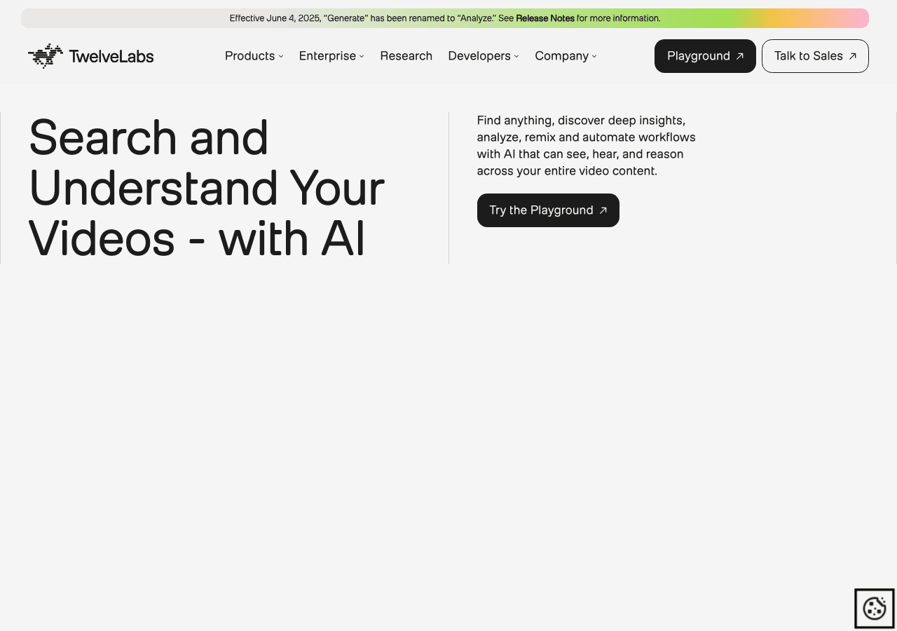 TwelveLabs Video Generation showing Video Generation - AI that understands video