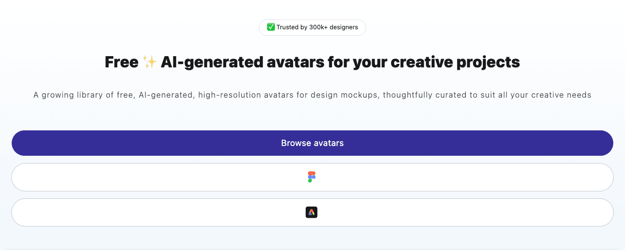 UI Faces Design showing Design - Free AI-Generated Avatars for Design Mockups