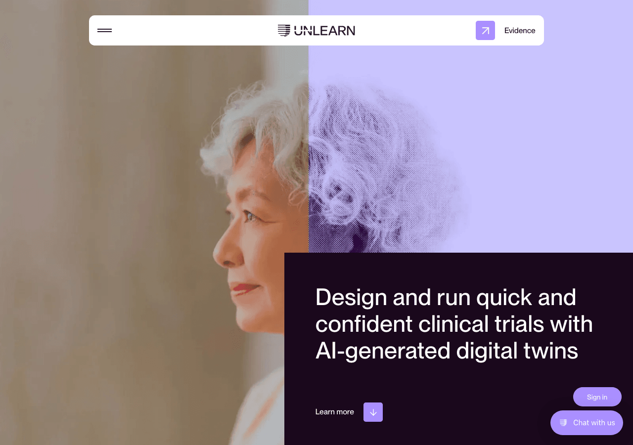 Unlearn Data Analytics showing Data Analytics - Accelerating clinical trials with AI-powered digital twins.