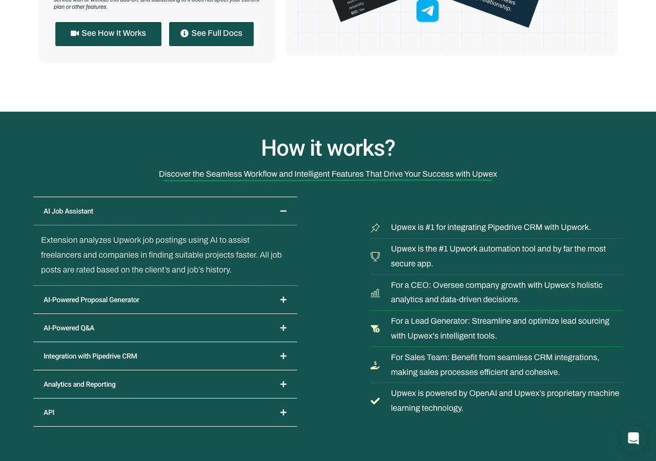 Upwex.io Productivity & Collaboration showing Productivity & Collaboration - AI tools to boost your Upwork success