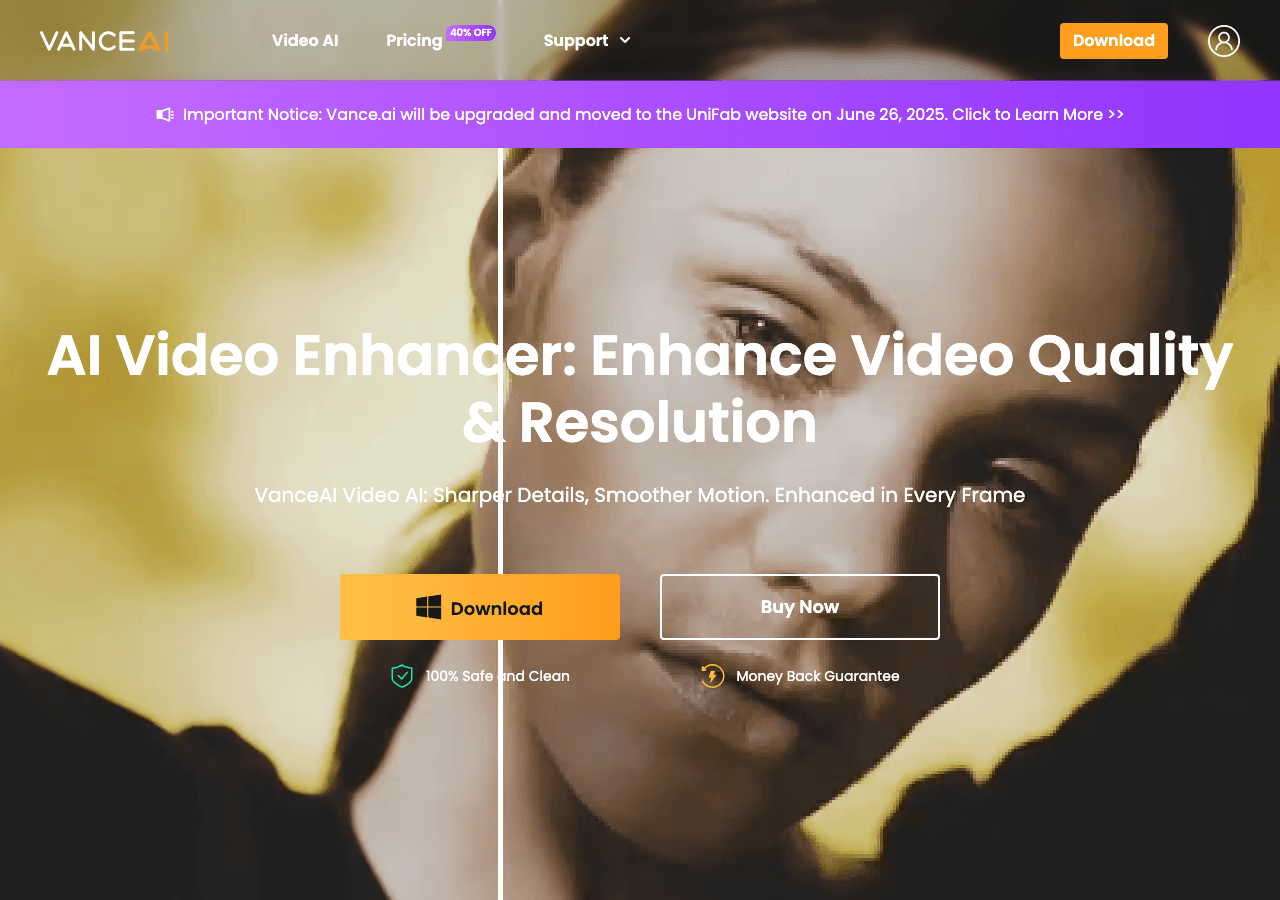 VanceAI Video AI Video Editing showing Video Editing - Enhance Your Videos with AI