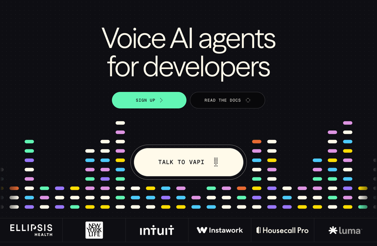 Vapi Conversational AI showing Conversational AI - Build Scalable Voice AI Agents