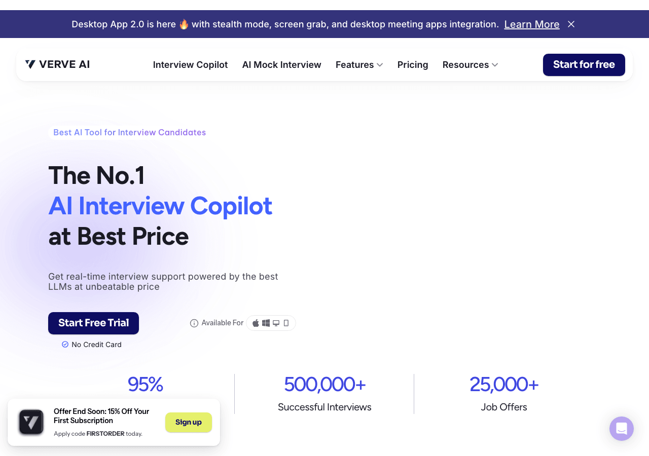 Verve AI Conversational AI showing Conversational AI - Undetectable real-time AI interview support for job seekers