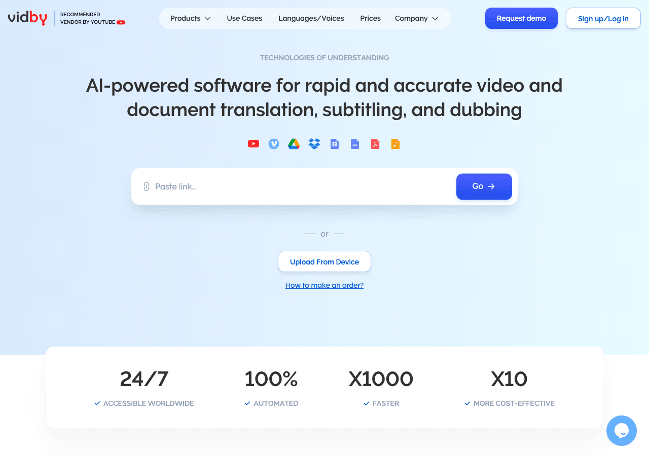 vidby Video Generation showing Video Generation - Translate, Dub, and Localize Your Videos with AI