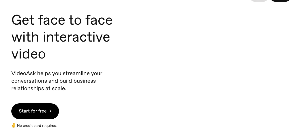 VideoAsk Conversational AI showing Conversational AI - Humanize feedback with interactive video, audio, and text conversation