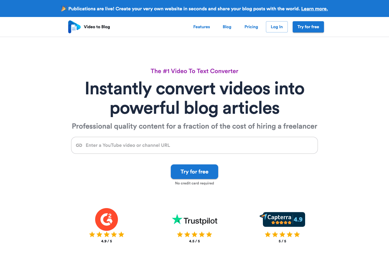 Video To Blog Writing & Translation showing Writing & Translation - Instantly Convert Your Videos into SEO-Optimized Multilin