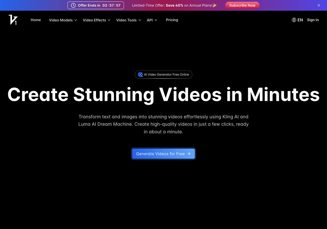 Vidful.ai Video Generation showing Video Generation - Transforming videos with AI