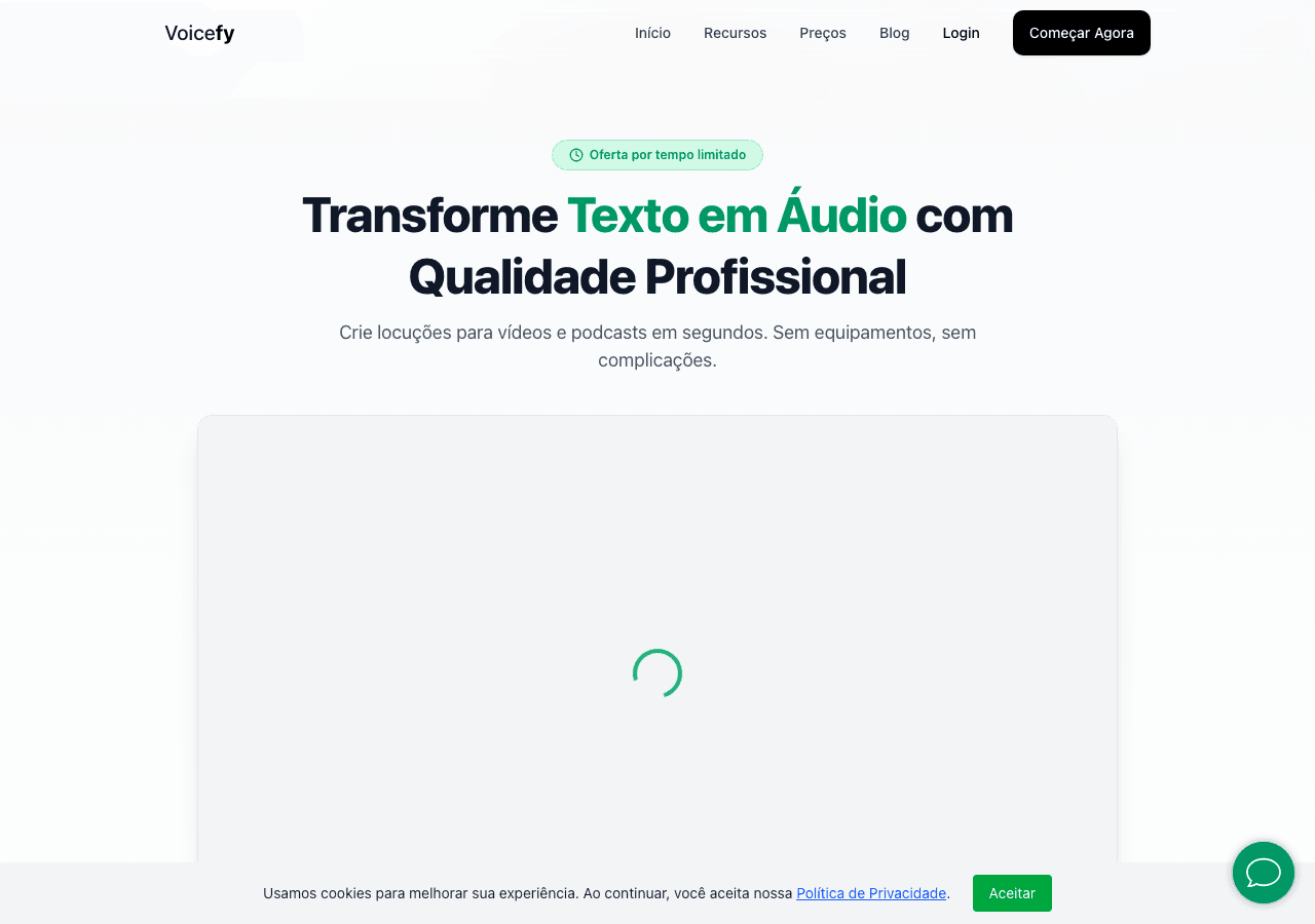 Voicefy Audio Generation showing Audio Generation - Transforming Text into Natural Sounding Voices