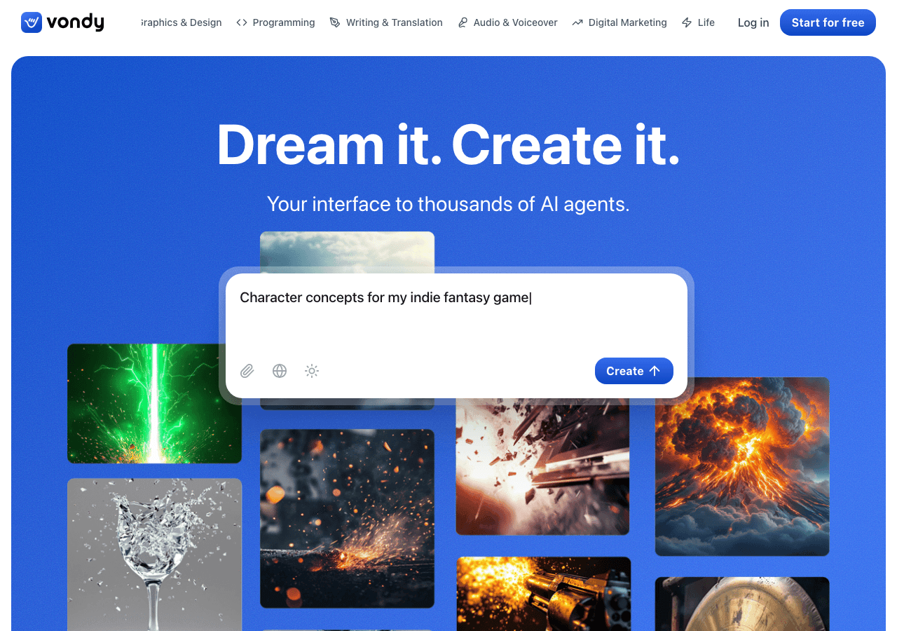 Vondy Writing & Translation showing all-in-one ai platform - Next-generation AI apps for everything you create, analyze, and