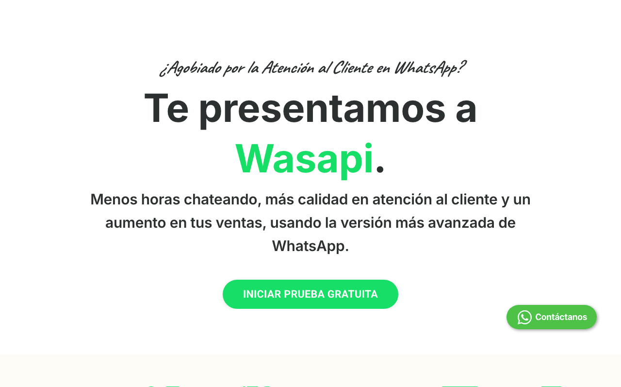 Wasapi Conversational AI showing Conversational AI - Empower your website with AI