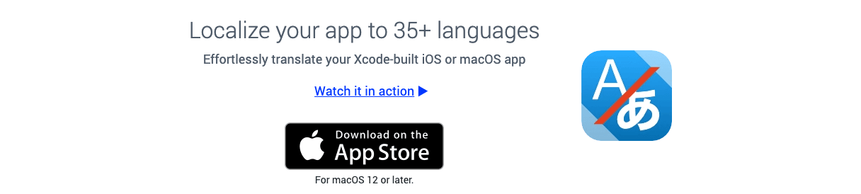 AI Localizer Writing & Translation showing Writing & Translation - Effortless AI-powered localization for iOS and macOS apps