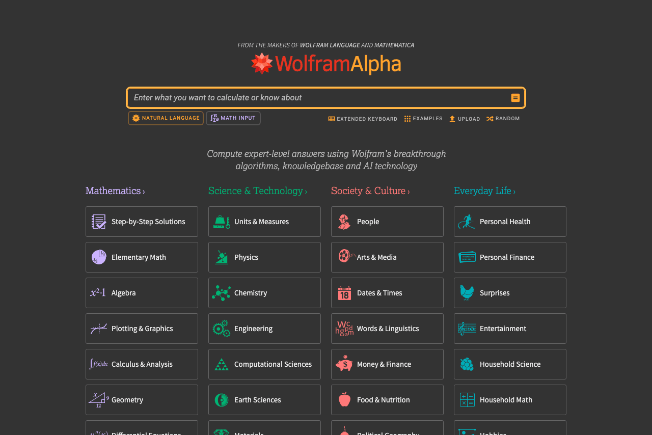Wolfram|Alpha Data Analytics showing Data Analytics - Making the World's Knowledge Computable