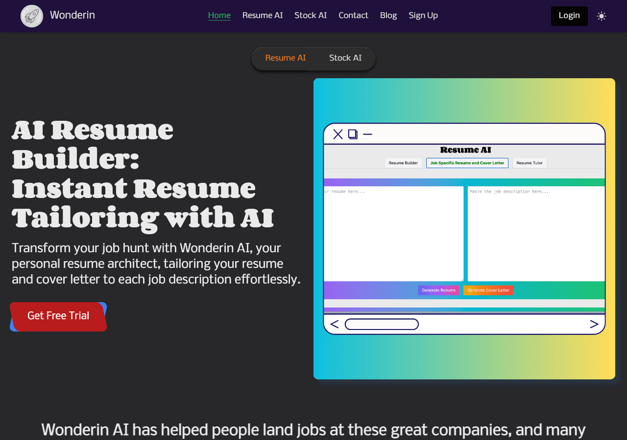 Wonderin AI Writing & Translation showing Writing & Translation - Unlocking the power of AI for everyone