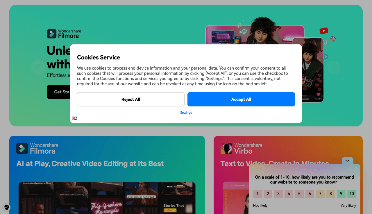 Wondershare Technology Group Co., Ltd. Video Editing showing ai video editor - Creativity simplified!