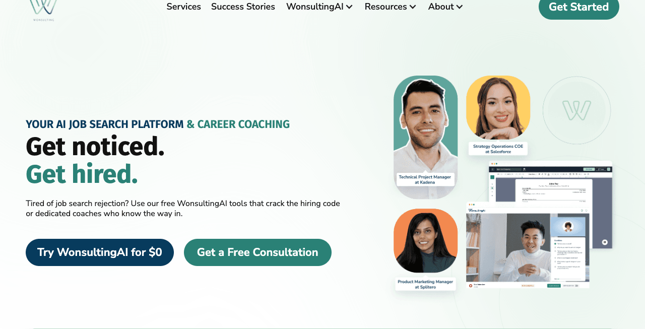 Wonsulting Conversational AI showing Conversational AI - Empowering Your Career Journey