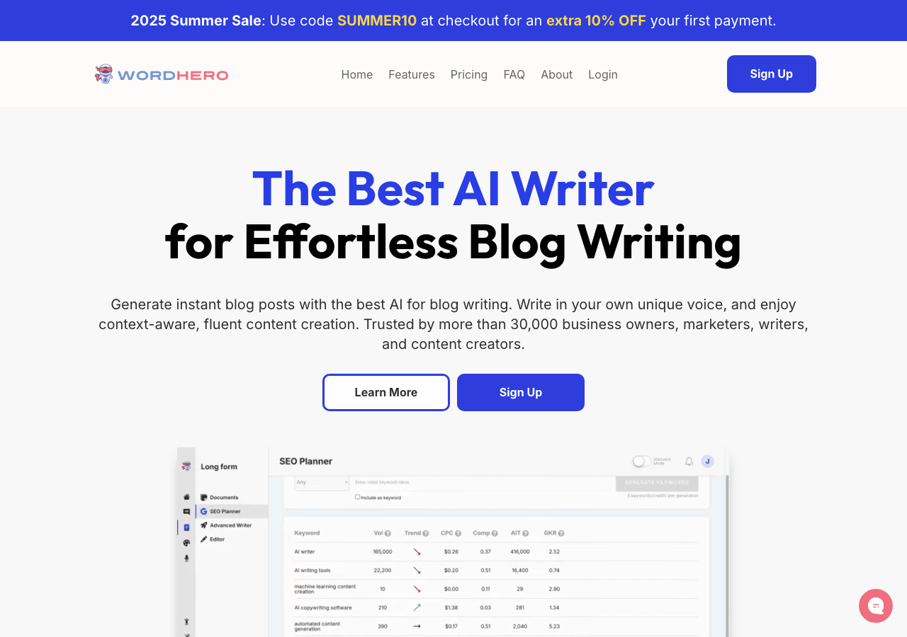 WordHero Writing & Translation showing Writing & Translation - Unleash the power of words