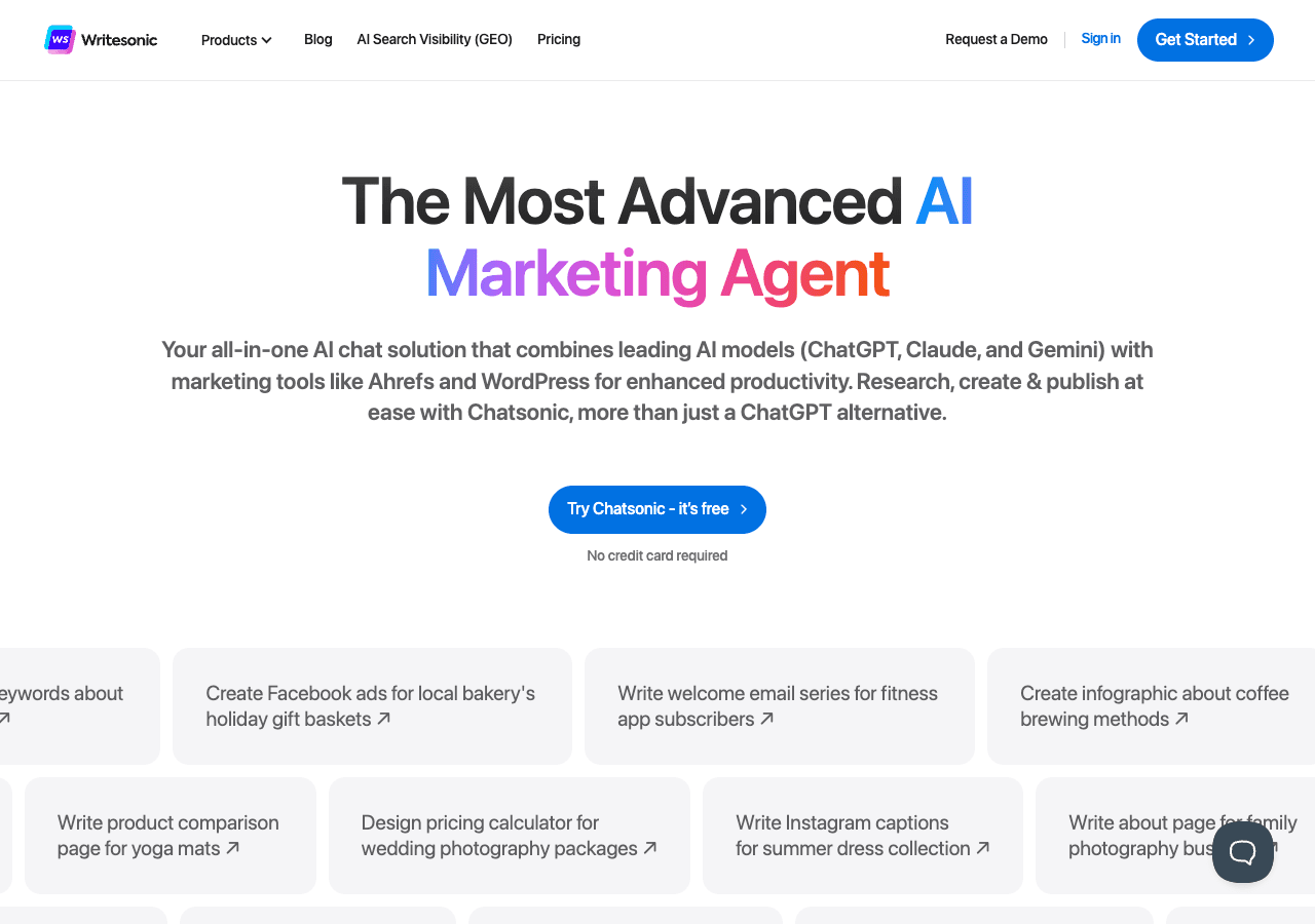 Chatsonic Writing & Translation showing Writing & Translation - Your all-in-one AI chat solution that combines leading AI mod