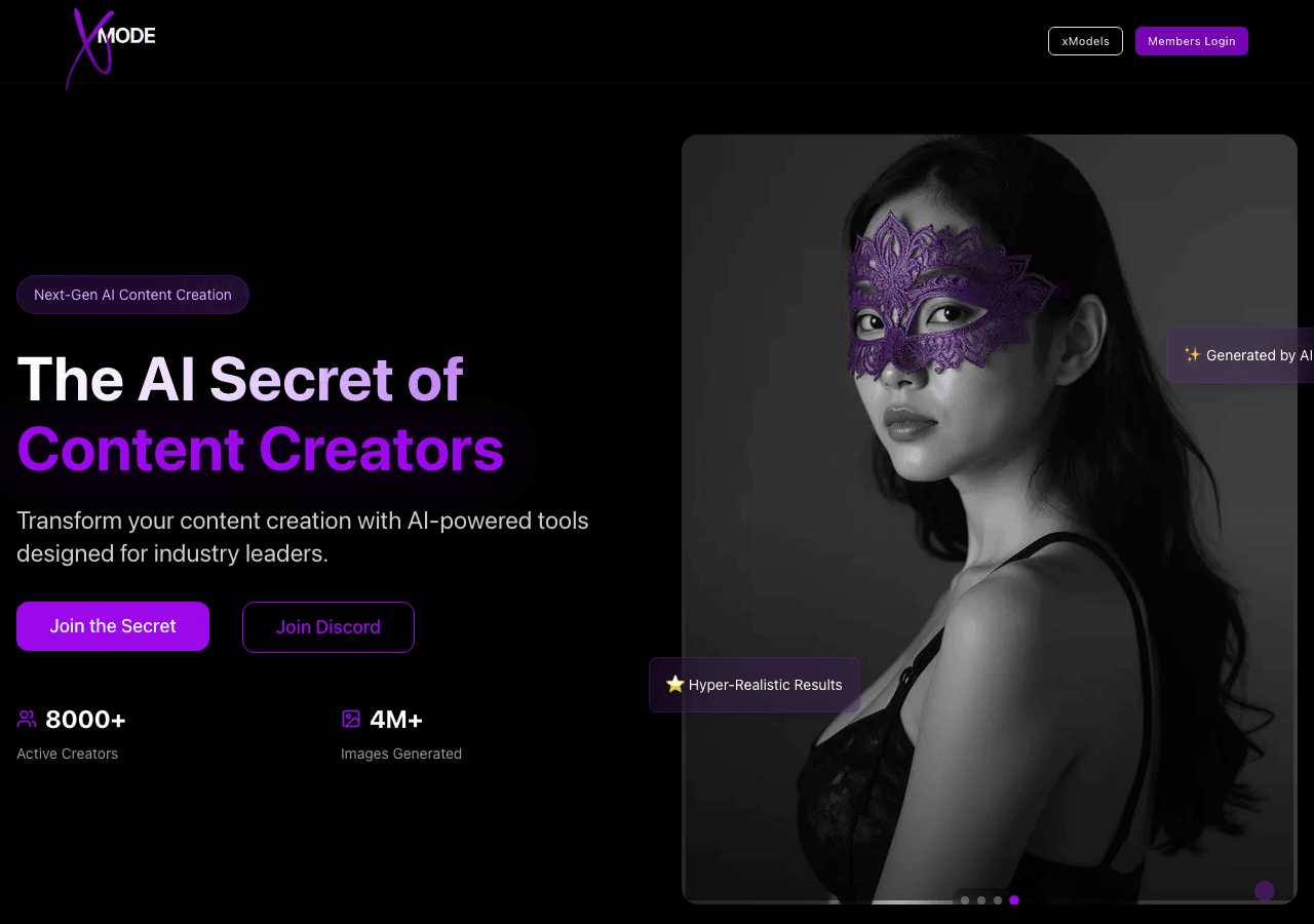 xMode.ai Image Generation showing Image Generation - Elite AI Tools for Creators