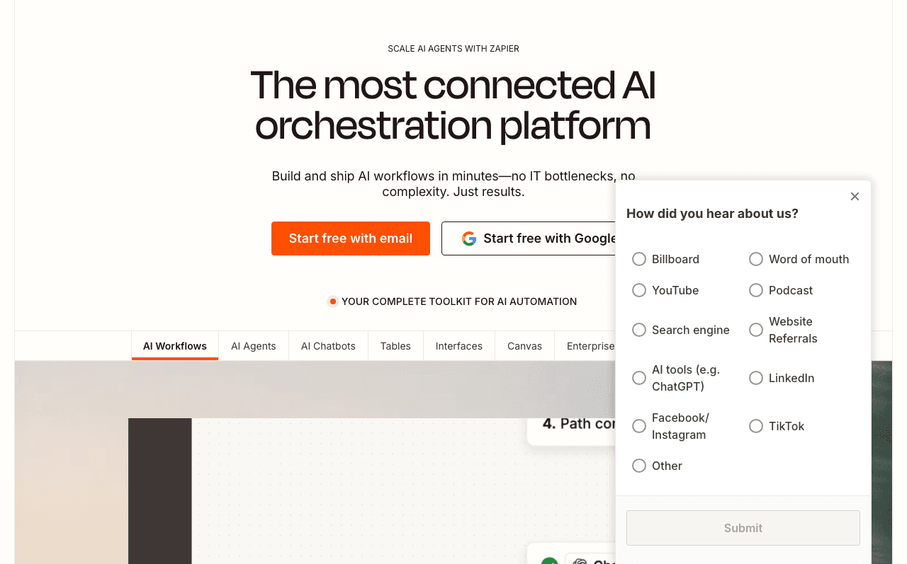 Zapier Screenshot - AI tool for Customer Service
