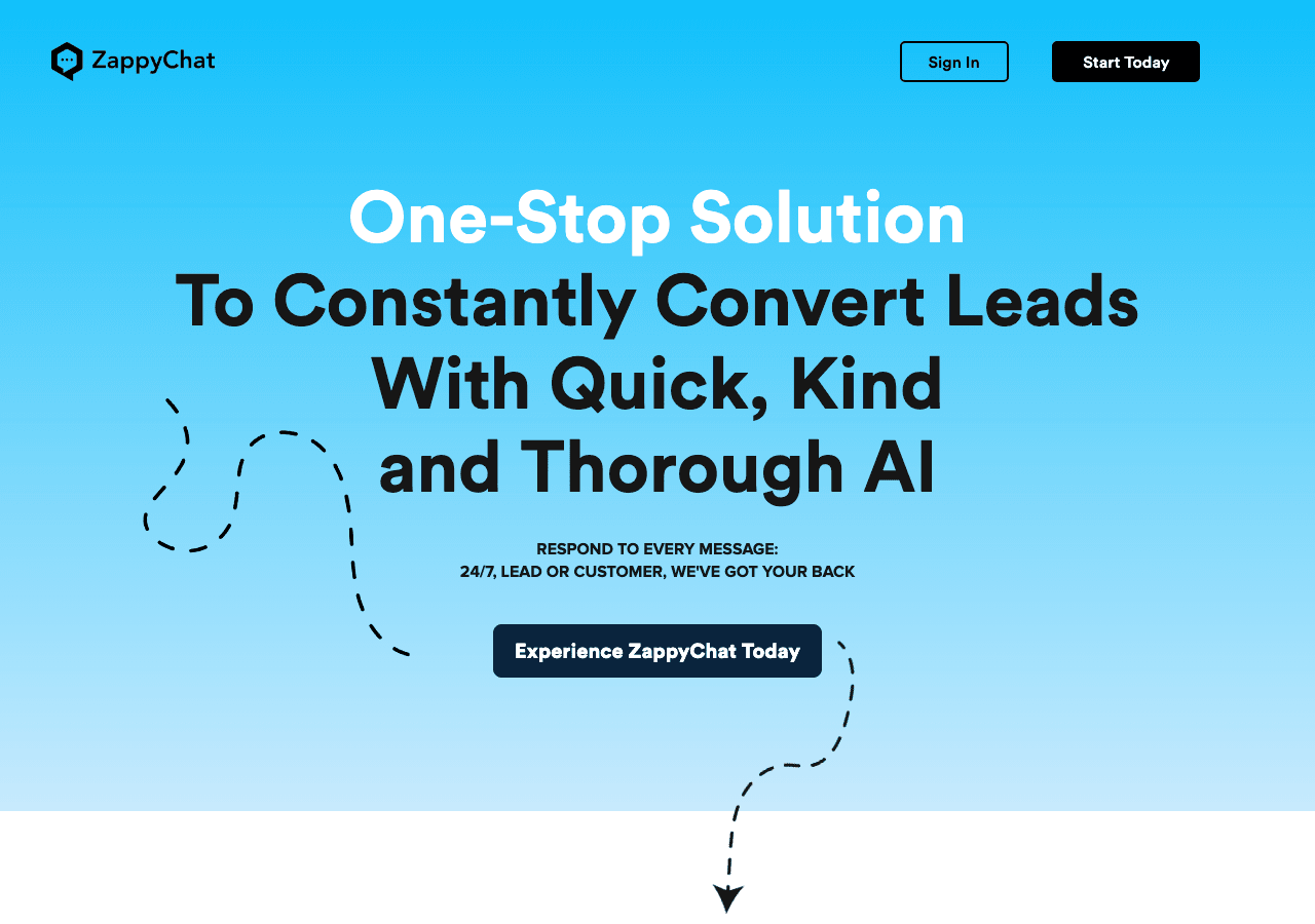 ZappyChat AI Conversational AI showing Conversational AI - Empowering Conversations with AI