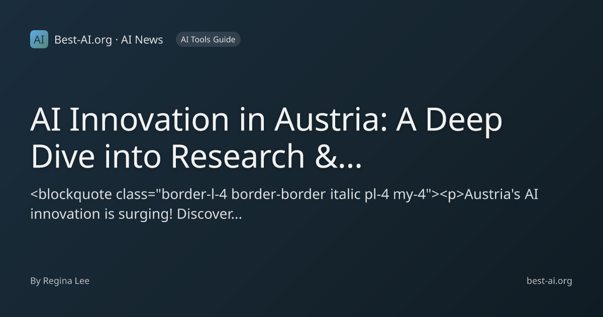 AI Innovation in Austria: A Deep Dive into Research & Development ...