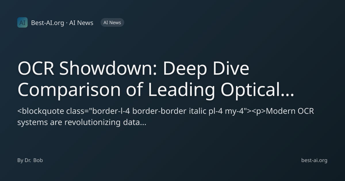 OCR Showdown: Deep Dive Comparison of Leading Optical Character ...