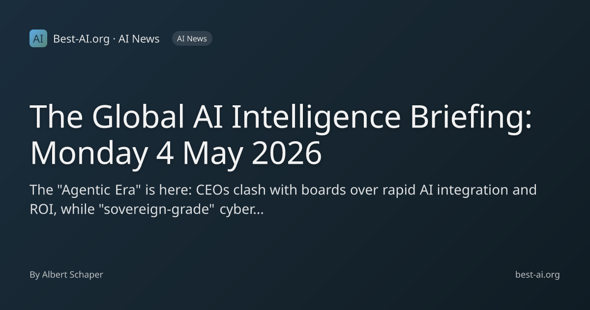 The Global AI Intelligence Briefing: Monday 4 May 2026 | Best-AI.org ...